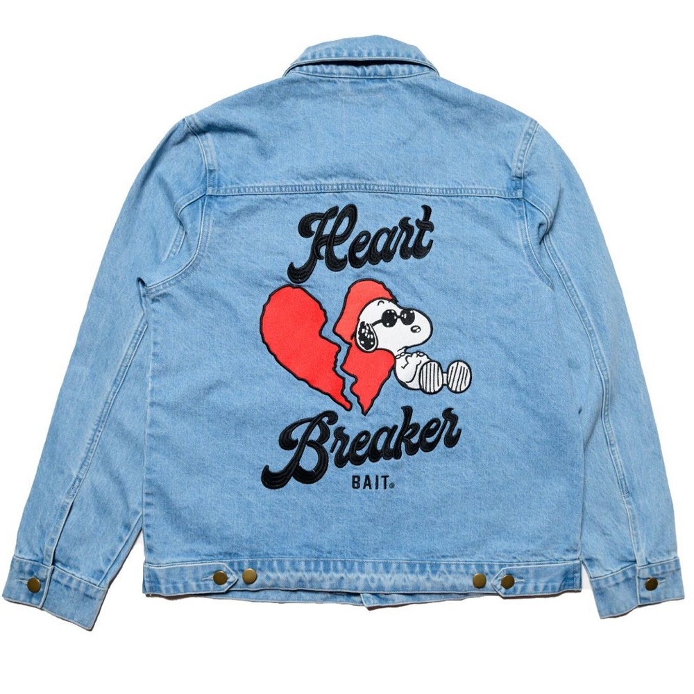 BAIT x Peanuts Mens Heartbreaker Denim Jacket
